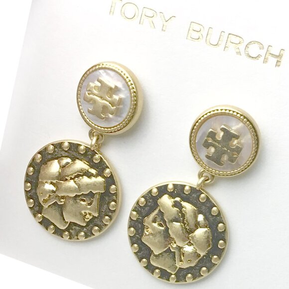 Tory Burch Coin Drop Earrings NWOT - Picture 5 of 8